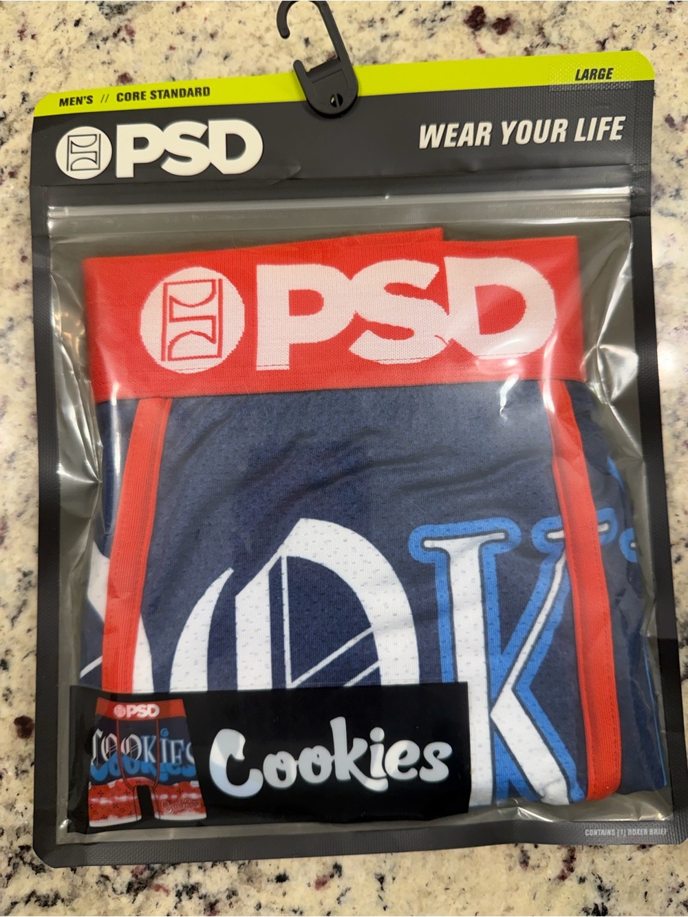 PSD Navy Boxer Briefs with Red Waistband and Trim